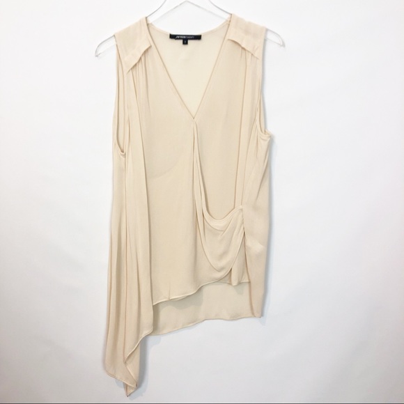FifteenTwenty Faux Wrap Sheer Ivory Tank Small - Picture 5 of 8